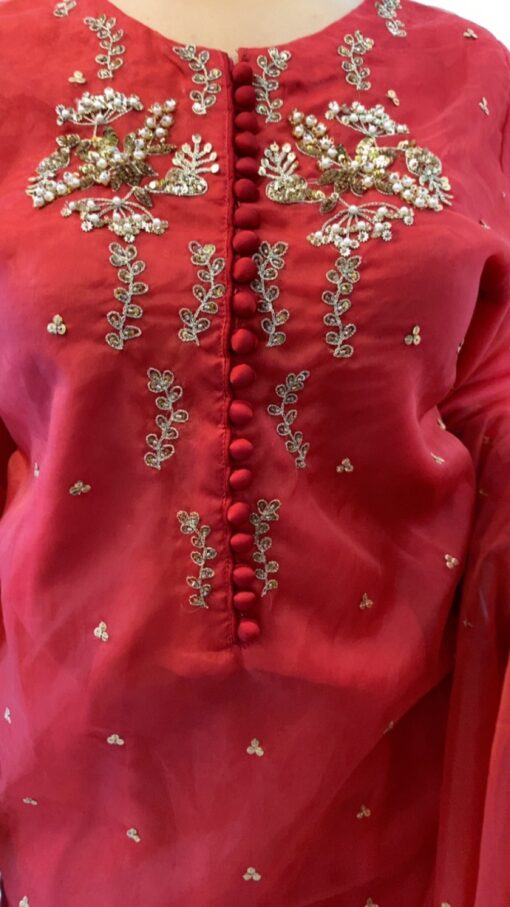 Red Ladies Luxury Pret Full Suit