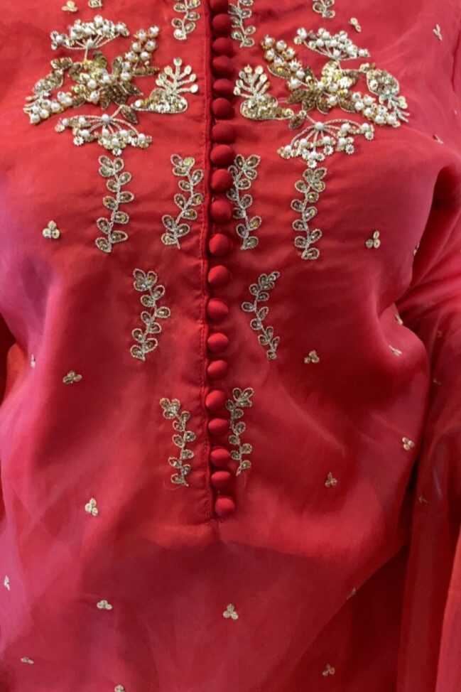 Red Ladies Luxury Pret Full Suit